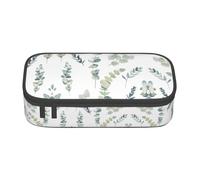 KAPPTYY Trousse à crayons originale de haute capacité avec feuilles d'eucalyptus - Grande boîte à crayons - Organiseur portable et esthétique pour adultes, Noir , Taille unique, Organiseur de sac