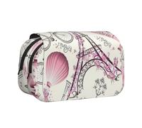 KAPPTYY Trousse à crayons Paris Tower - Motif floral - Boîte de rangement pratique pour stylos aquarelle ou marqueurs, Noir , Taille unique, Organiseur de sac