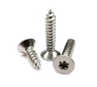 KAPQIN Lot de 10 vis à Bois autotaraudeuses à tête fraisée Plate à Six lobes en Acier Inoxydable 304 A2, antivol, M4, M5, M6(25mm,10pcs M4)