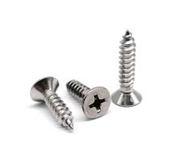 KAPQIN Lot de 50 vis à Bois autotaraudeuses à tête fraisée cruciforme cruciforme M1 à M6.3, en Acier Inoxydable 304 A2(8mm,50pcs M3.9)