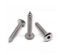 KAPQIN Lot de 50 vis à Bois autotaraudeuses à tête Plate et Fine en Acier Inoxydable A2 304, M2, M2.3, M2.6, Allen, Six pans Creux, for Meubles(10mm,50pcs M2)