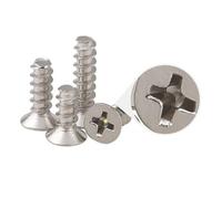 KAPQIN Lot de 50 vis autotaraudeuses à tête fraisée Plate, cruciformes, Petites vis nickelées(M4x10)