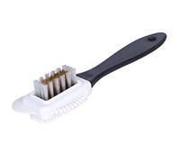 Kaps Brosse de Qualité pour Nettoyer Les Chaussures, Brosse Multifonction à 4 Côtés pour Le Nubuck et Le Daim, Poils en Nylon et Laiton