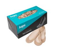 Kaps Chaussettes jetables d'essayage pour chaussures, boîte de 72 paires | Protège-pied en nylon 20 deniers, convient à toutes les pointures, hygiène assurée en magasin comme à la maison