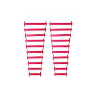 Kaps Ensemble de Lacets en Silicone Sans Cravate, Lacets Amusants en Plusieurs Couleurs, Ensemble de Lacets de 20 Pièces Pour Baskets et Baskets Pour Enfants et Adultes, Rouge