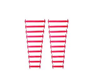Kaps Ensemble de Lacets en Silicone Sans Cravate, Lacets Amusants en Plusieurs Couleurs, Ensemble de Lacets de 20 Pièces Pour Baskets et Baskets Pour Enfants et Adultes, Rouge