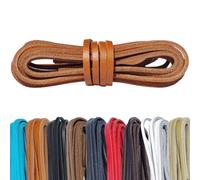 Kaps Lacets Cuir carrés 3 mm pour chaussures bateau, mocassins et bottes | 1 paire, derbies, richelieus, brogues, bottines, slippers, rechange, blister, coloris Blanc Naturel Marron Noir