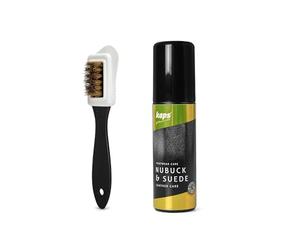 Kaps Revitalisant pour Cuir et Restaurateur pour Toutes Les Couleurs de Cuir Nubuck et Daim avec Applicateur Èponge et Brosse à Chaussures à 4 Côtés- 75 ML (2.53 FL. Oz)