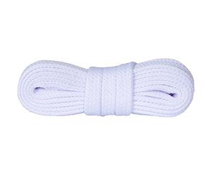 Kaps Sneakers Laces, lacets durables de qualité pour chaussures de sport, fabriqués en Europe, 1 paire, plusieurs couleurs et longueurs (140 cm - 55 inch - 8 à 10 paires d'oeillets/Blanc)