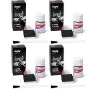 KAPS Super Color - Teinture pour Cuir Naturel - Matières Synthétiques et Textiles - 25 ml - Plusieurs couleurs, Rose 124 (Lot de 4)