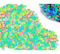 KAPSING 300 Pièces de Galets Lumineux, Petits Galets Fluorescents en Plastique qui Brillent dans le Noir, pour Aquariums, Jardins, Allées et Décorations de Balcon (Coloré)