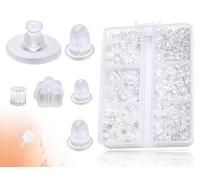 KAPSING 600 pièces bouchons de fermoirs de boucles d'oreilles en Silicone, fermoir à tige, bouchons d'oreille en caoutchouc transparent, fermoirs de boucles d'oreilles souples avec boîte