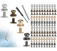 KAPSING 80 pièces rivets en cuir, 5mm rivets à vis, rivets à vis avec outil de poinçonnage, rivets à tête avec fermeture à vis, pour la décoration DIY artisanat sac en cuir chaussures