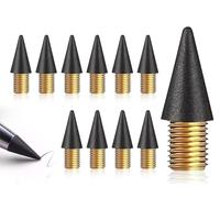 KAPSING Lot de 10 mines de crayon sans encre, recharges interchangeables, crayon graphite, tête interchangeable, mine de crayon, noir