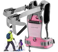 Kapstrom Harnais d'entraînement de ski et de snowboard pour enfants - Rose Pop Tart -2 sangles de guidage pour diriger et contrôler la vitesse - Sac à dos d'entraînement de ski avec sangles réglables