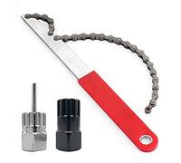 Kapsuen Fouet à chaîne de vélo - 3 pièces - Extracteur de pignon - Extracteur de Cassette - Outil de démontage pour Cassette 7, 8, 9, 10, 11, 12 Vitesses（Argent）