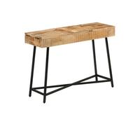 vidaXL Coiffeuse 105x35x75 cm – Bois de manguier massif brut et fer, avec rangement