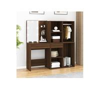 Kaptafel met kastjes LED bewerkt hout bruin eikenkleur3120190