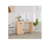 Coiffeuse avec LED Table de Maquillage Chambre Blanc Bois de Pin Massif vidaXL
