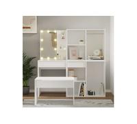 Ensemble de Coiffeuse avec LED Chêne Marron Bois d'Ingénierie Table vidaXL