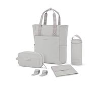 Kapten & Son Lindby Diaper Greige 12 L Set Sac a dos pour langer bebe | 2en1 sac à main portes dos femme | avec fixation pour pousette, trousse de toilette, matelas à langer et porte-bouteille