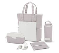 Kapten & Son Set de sacs à langer Lindby 4 pièces, compartiment pour ordinateur portable rose