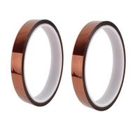 Kapton Haute Température Résistant,2volumes 10mm * 33m Polyimide Heat Résistant Haute Température Ruban Adhésif d'or Résistant à La Chaleur Ruban pour Presse à Chaud Circuit Fils Soudure à l'étain