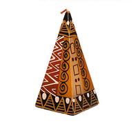 Kapula Pyramide Bougie 'Ébène et ivoire Motif' 5 x 11 cm