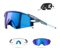 KAPVOE K410 Lunettes Cyclisme Photochromiques UV400 TR90 - Branches Réglables, Sport Outdoor, Vélo, VTT, Running, Avec Sac et Accessoires