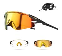 KAPVOE K410 Lunettes Cyclisme Photochromiques UV400 TR90 - Branches Réglables, Sport Outdoor, Vélo, VTT, Running, Avec Sac et Accessoires
