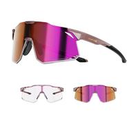 KAPVOE Lunette de Cyclisme Photochromique Homme Femme Anti-UV400 Lunette de Soleil Sport Lunette Vélo Route TR90 Cadre Lunette VTT Transparente Lunette Cycliste Running Conduite Course Violet