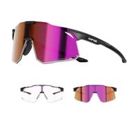 KAPVOE Lunette de Cyclisme Photochromique Homme Femme Anti-UV400 Lunette de Soleil Sport Lunette Vélo Route TR90 Cadre Lunette VTT Transparente Lunette Cycliste Running Conduite Course Violet