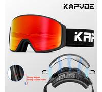 Kapvoe-Lunettes De Ski Photochromiques Rouges Pour Homme Et Femme,Équipement De Plein Air,Motoneige,Anti-Buée- Color-01-B3