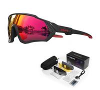 KAPVOE Lunettes de soleil polarisantes pour cyclisme,ensemble de 5 verres interchangeables,lunettes sportives pour hommes et femmes,adaptées à la route,au VTT,à la course à pied,à la pêche,au golf 03