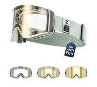 KAPVOE Masque de ski photochromique magnétique antibuée UV400 - Compatible casque - Idéal pour ski, snowboard et patinage - Pour homme, femme et adolescent