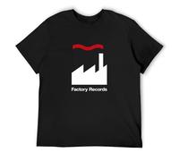 KAQlMAO Factory Records Retro Record LabelCasual Round Neck T Shirt Black XXL