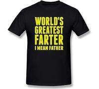 KAQlMAO Funny Worlds Greatest Farter I Mean Father T Shirts Graphic Streetwear Short Sleeve Best Dad Ever Papa Black L