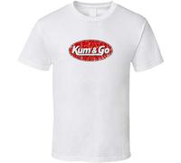 KAQlMAO Men's Kum and Go Cool Convenience Store Worn Look T Shirt White S
