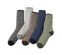 KAQNTUD 5 Paires De Chaussettes Thermiques D'hiver Pour Hommes Mélange De Laine Épaisse Chaud L'extérieur Sans Couture Orteils Des Pieds Chaud L'extérieur
