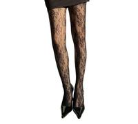 KAQNTUD Bas d'été fins et transparents à motifs pour femme en dentelle douce résille bas collants taille haute collants en dentelle leggings, Noir , taille unique