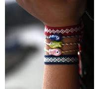 KAQNTUD Bracelet de cheville élégant multicolore en céramique fait à la main pour femme, As show