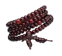 KAQNTUD Bracelet de perles en bois à longues brins symbolisant la tranquillité et la force pour un usage quotidien et la méditation, As show
