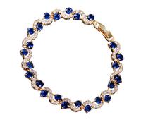 KAQNTUD Bracelet rivière élégant avec pierres rondes en oxyde de zirconium pour femme - Accessoire de fête, As show