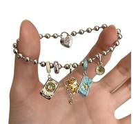 KAQNTUD Breloque céleste rétro avec finition vieillie, bijou confortable en alliage pour anniversaires, occasions spéciales, soleil, lune, étoile