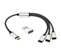 KAQNTUD Câble répartiteur USB C mâle vers 2/3 USB C femelle - Câble répartiteur USB Y pour appareils de type C - Poignée de jeu