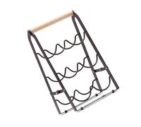 KAQNTUD Casier à vin portable pour 6 bouteilles avec base antidérapante, étagère de rangement pliable pour cuisine ou cave à vin