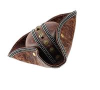 KAQNTUD Chapeau de pirate en cuir synthétique marron pour homme et femme - Chapeau tricorne pour LARP Cosplay Accessoires Fair Gear