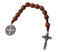 KAQNTUD Chapelet en alliage de qualité supérieure avec crucifix et médailles Benoît pour prière religieuse Prise en main confortable Accessoires de poignet religieux Chapelet en alliage, taille unique