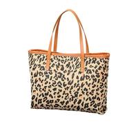 KAQNTUD Élégant sac à bandoulière imprimé léopard pour femme, sac à main spacieux, sac de plage, voyage, sac de vacances essentiel, sac à main sous les bras, Rouge, Taille unique