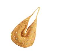 KAQNTUD Femmes Plage Crochet Épaule Mode avec Perles Colorées Belle Aisselle Bord de Mer pour Voyage, jaune, Taille unique